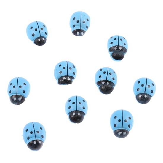 Klebbare Marienkäfer Blau ca. 1,5 cm 25 Stück - Y5508 - Mytortenland