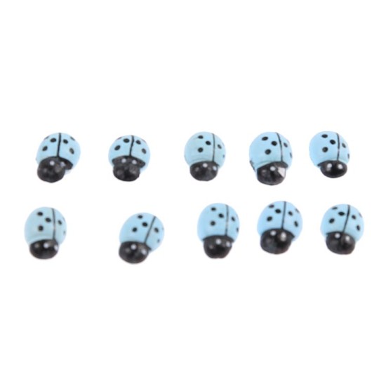 Klebbare Marienkäfer Mint Blau ca. 1 cm 25 Stück - Y5512 - Mytortenland