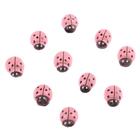 Klebbare Marienkäfer Rosa ca. 1,5 cm 25 Stück - Y5509 - Mytortenland
