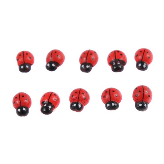 Klebbare Marienkäfer Rot ca. 1 cm 25 Stück - Y5511 - Mytortenland