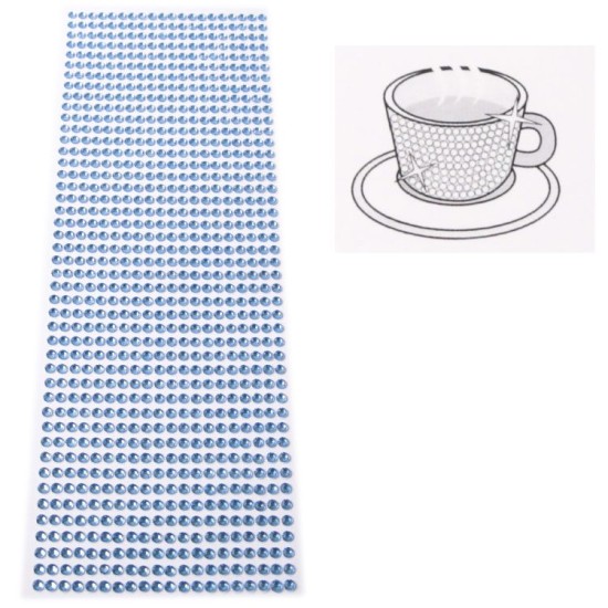 Mavi Renkte Yapışkan Sıralı Taşlar Dekoratif Amaçlı 1 Adet - MYS3 - Mytortenland