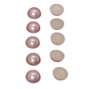Pembe Renkte Yarım Dekor inci 100 Adet