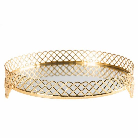 Spiegelglas Verlobungstablett / Tablet ( Jardinyer ) Silber oder Gold - T00500 - Mytortenland