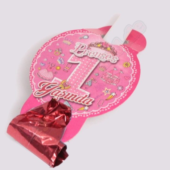 1 Yaş Pembe Renkte Parti Düdük 6 Adet - YCL0011 - Mytortenland