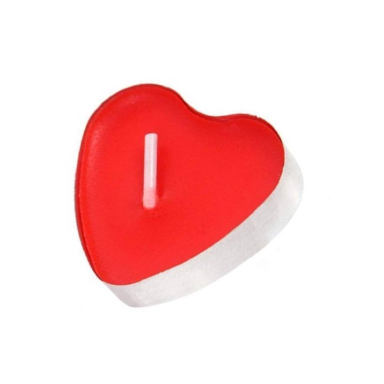 Herzförmige Kerzen mit Duft Rauchfreie Teelichter, für Geburtstag, Hochzeit, Party Rot 50 Stk. - HK51 - Mytortenland