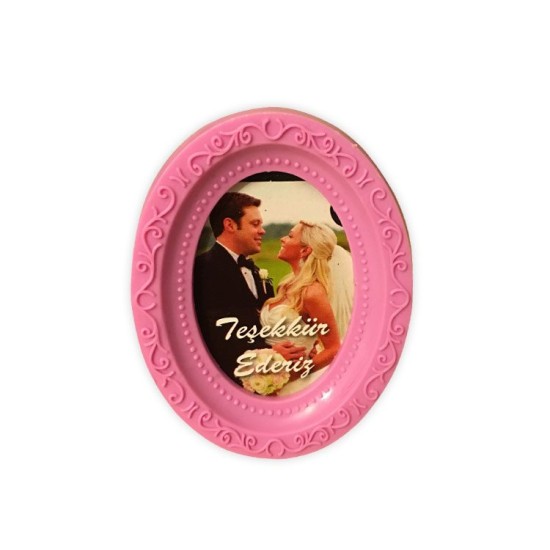 Koyu Pembe Renkte Oval Çerçeve 1 Adet - YK004-1 - Mytortenland