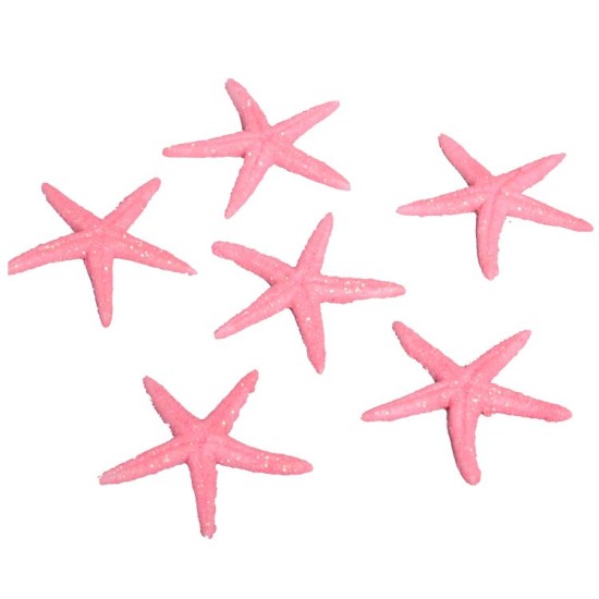 Seestern Rosa mit Glitzer 10 stück - YYE56 - Mytortenland