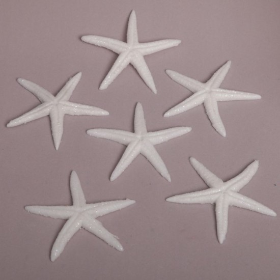Seestern Weiß mit Glitzer 10 stück - YYE58 - Mytortenland