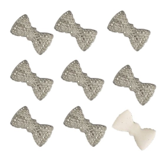 Silber Farbig Glanz Deko Schleife - YM303 - Mytortenland