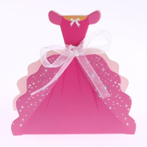 Geschenk Schachtel Abendkleid Pink mit Schleife 10 Stück