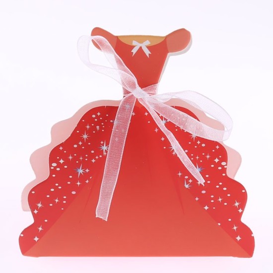 Geschenk Schachtel Abendkleid Rot mit Schleife 10 Stück - YK216 - Mytortenland