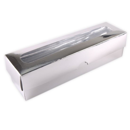 Macaron Box Silber mit Deckel 5x20x5 5 stück - Kg - Mytortenland
