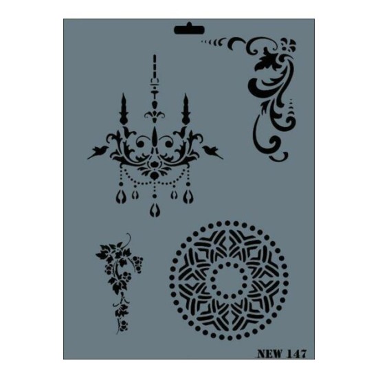 Kronleuchte blume Deko Schablonen - NEW147 - Rich Hobby