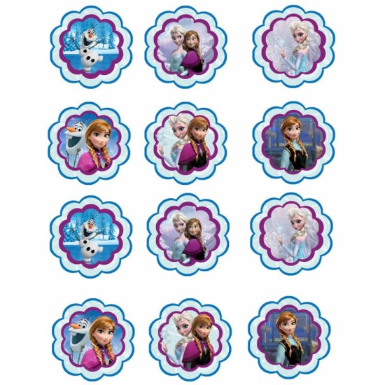 Eiskönigin & Anna Olaf Thema Cupcake/Muffin Aufleger - Mc18 - Mytortenland