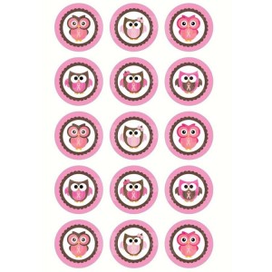 Eule Mädchen Thema Cupcake/Muffin Aufleger