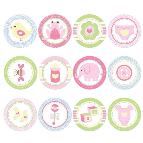 Mädchen Baby Thema Cupcake/Muffin Aufleger - Mc5 - Mytortenland