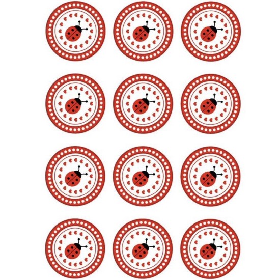 Marienkäfer Thema Cupcake/Muffin Aufleger - Mc29 - Mytortenland