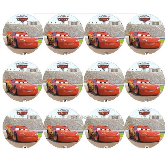 Mc Queen Cars 2 Thema Cupcake/Muffin Aufleger - Mc33 - Mytortenland