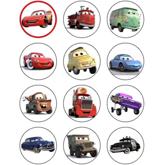 Mc Queen & Freunde  Thema Cupcake/Muffin Aufleger - Mc34 - Mytortenland