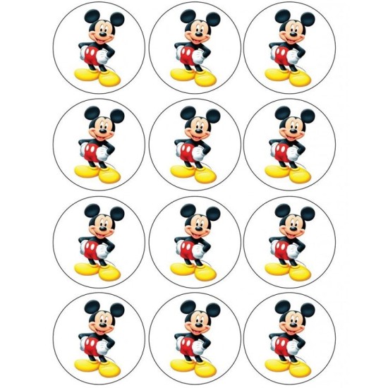 Micky Maus Thema Cupcake/Muffin Aufleger - Mc36 - Mytortenland