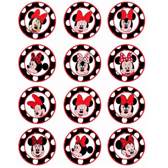 Minnie Maus Thema Cupcake/Muffin Aufleger - Mc39 - Mytortenland
