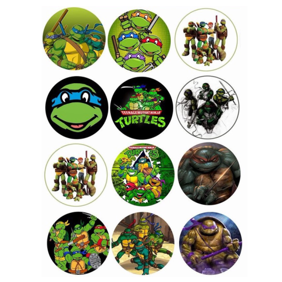 Ninja Turtles 2 Thema Cupcake/Muffin Aufleger - Mc43 - Mytortenland