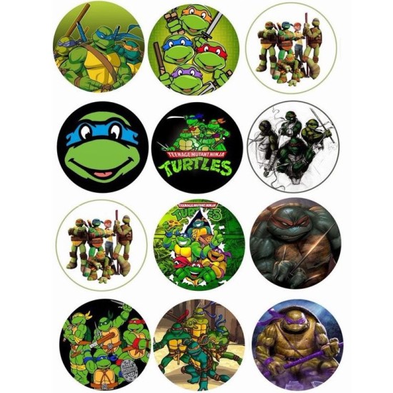 Ninja Turtles Thema Cupcake/Muffin Aufleger - Mc6 - Mytortenland