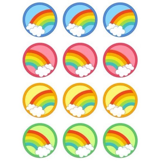 Regenbogen Thema Cupcake/Muffin Aufleger - Mc47 - Mytortenland
