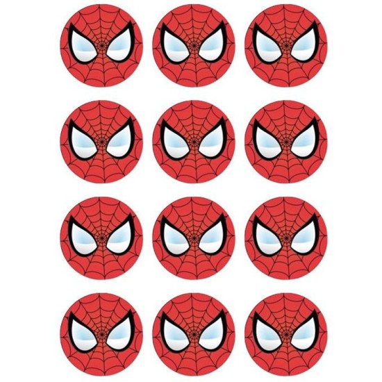 Spider Man Thema Cupcake/Muffin Aufleger - Mc50 - Mytortenland