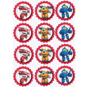 Super Wings Thema Cupcake/Muffin Aufleger
