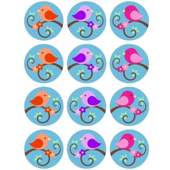 Vogel Thema Cupcake/Muffin Aufleger - Mc52 - Mytortenland