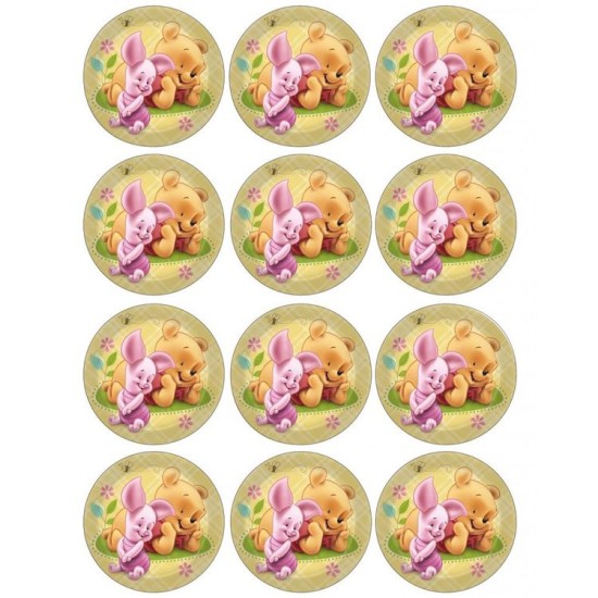 Winnie Puuh 2 Thema Cupcake/Muffin Aufleger - Mc55 - Mytortenland