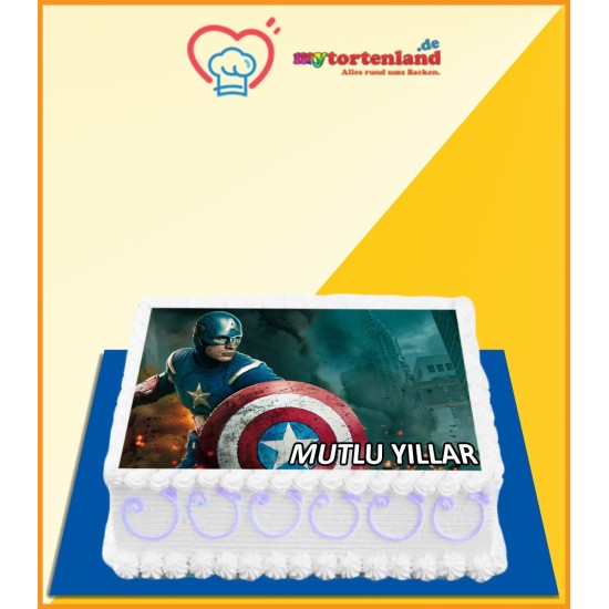Captain America 2 Tortenaufleger / Lebensmittel Fotodruck - MC00024 - Mytortenland
