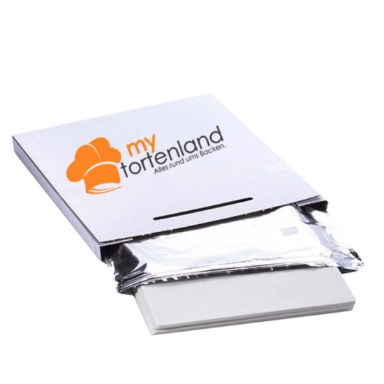 Dekorpapier Plus ( Fondant Druckpapier)  DIN A4 (21 x 29 cm) BOLD 25 Stück - my5000 - Mytortenland