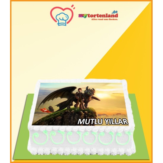 Drache Ohne Zahn Tortenaufleger / Lebensmittel Fotodruck - MC0008 - Mytortenland