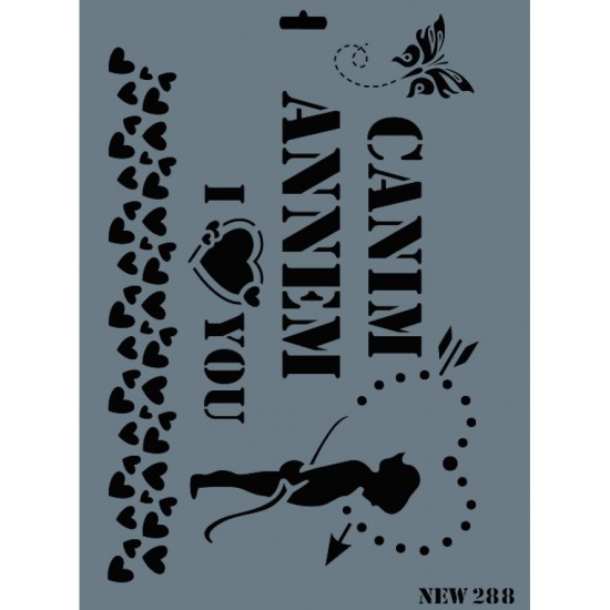 Canım Annem l Love You Deko Schablonen - NEW288 - Rich Hobby