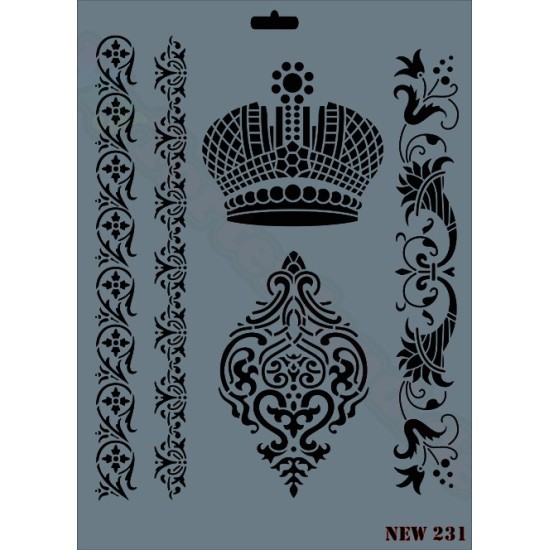 Königin Krone Deko Schablonen - NEW231 - Rich Hobby
