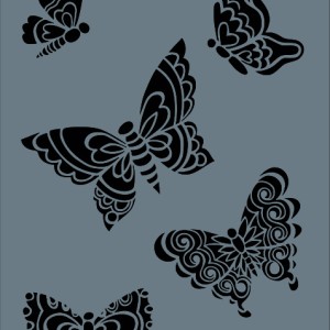 Kelebekler Dekor / Transfer Stencil
