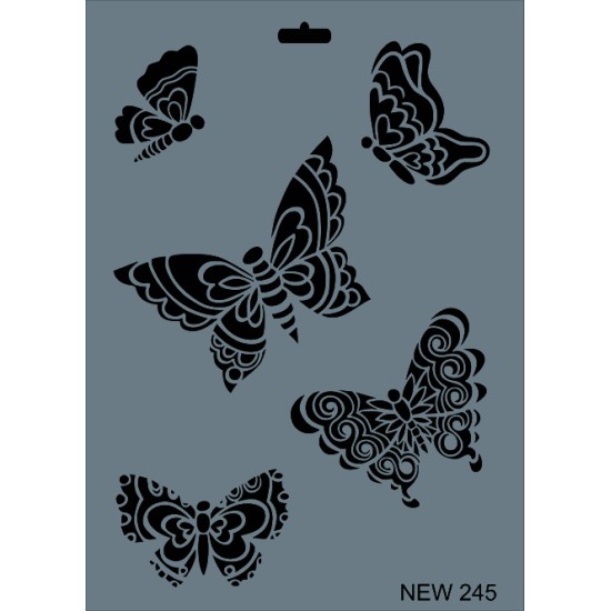 Kelebekler Dekor / Transfer Stencil - NEW245 - Rich Hobby