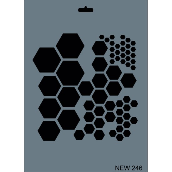 Altıgen Dekor / Transfer Stencil - NEW246 - Rich Hobby