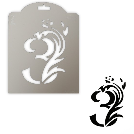 Drei mit Muster Deko Schablonen / Stencil - xs085 - Rich Hobby