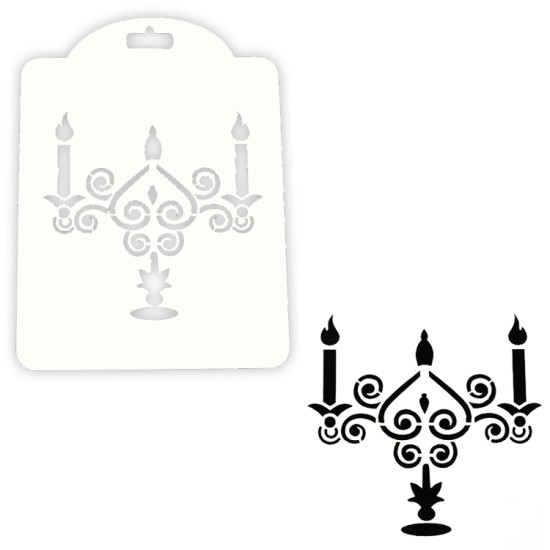 Kerzenhalter mit Kerzen Deko Schablonen / Stencil - xs071 - Rich Hobby