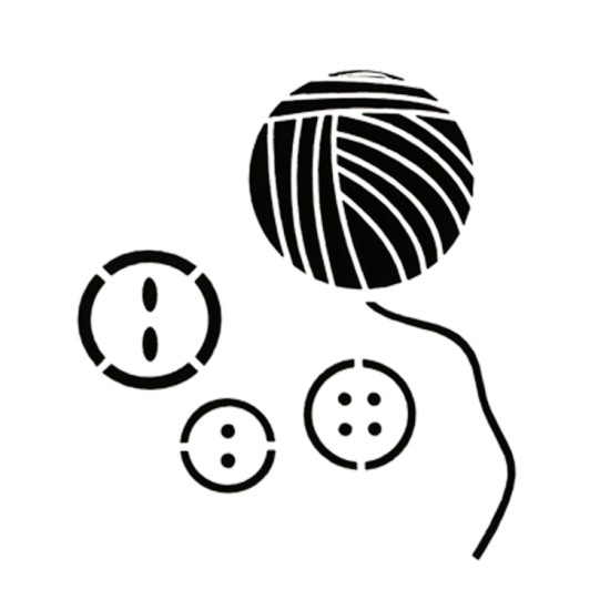 Wolle & Knöpfe Deko Schablonen / Stencil - xs100 - Rich Hobby