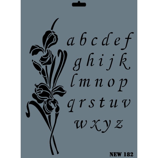 Lale & Alfabe Dekor / Transfer Stencil - NEW182 - Rich Hobby