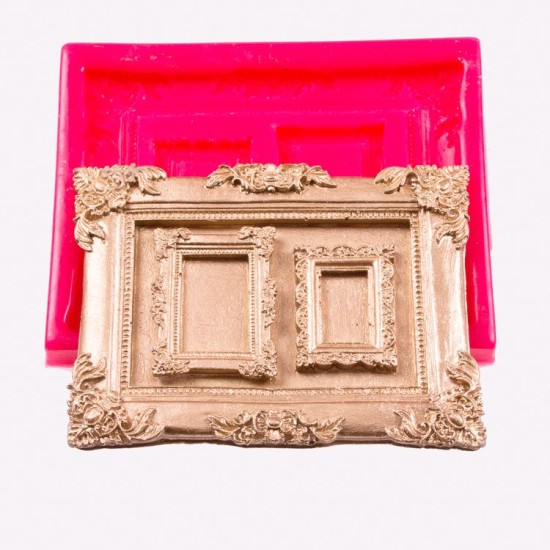 Bilder Rahmen 3er Set mit Motiv  ca. 12 cm Silikonform - 32451 - Cesil