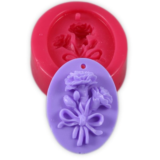 Blumen mit Schleife Muster Silikonform - se-320 - Cesil