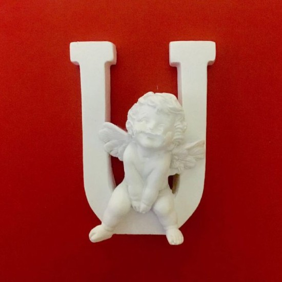 Buchstaben U mit Engel Silikonform - 32568 - Cesil