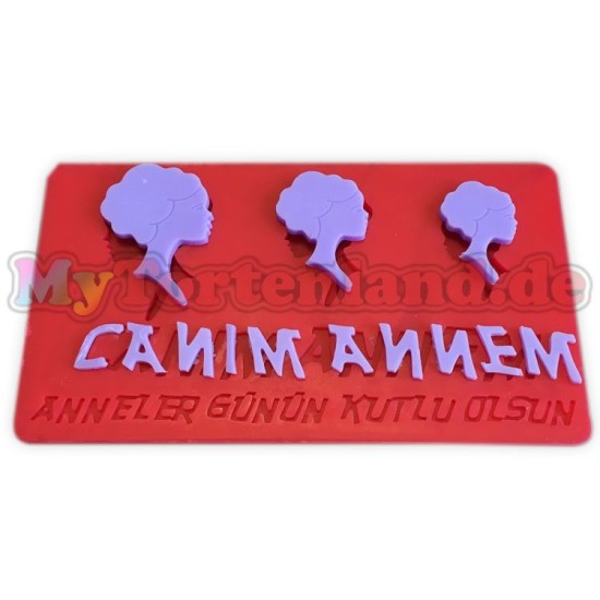 Frauen Kopf mit Beschreibung auf Türkisch Silikon Form - 2070-1005 - Cesil