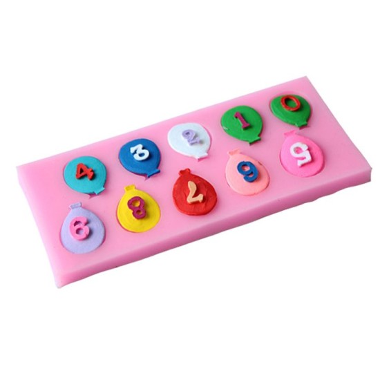 Luftballon Zahlen Silikon Form ca 2 cm - 32687 - Cesil