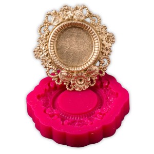 ip & Çiçek  Dekorlu Çerçeve 15 cm Silikon Kalip